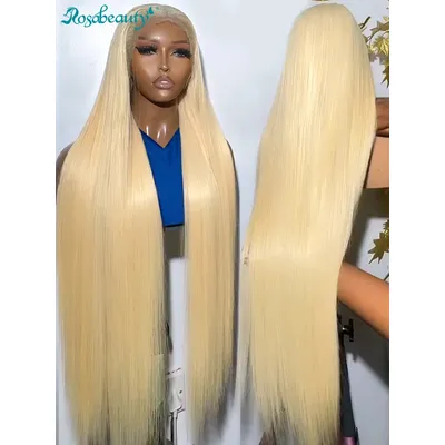 250% 613 Honey Blonde 13x6 HD Transparent Lace Front Human Hair Wigs For Women 34 36 Inch Straight