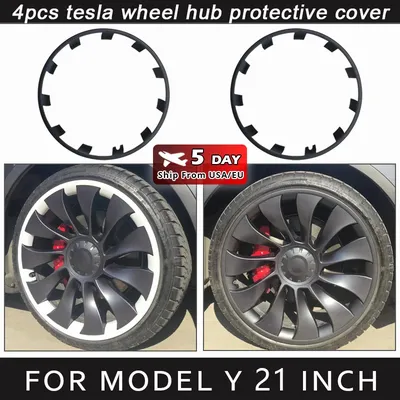 For Tesla Model Y 21 Inch Rim Wheel Hub Protection Patch Protectors ABS Wheel Guard Covers