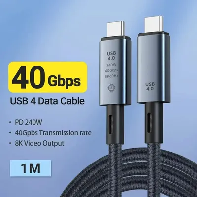 240W USB-C to USB-C Rapid Charging Cable,USB C 4.0 Cable 8K@60Hz HD Display&40Gbps Data Transfer