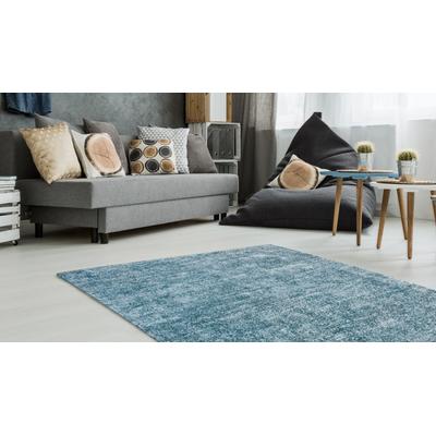 Teppich KAYOOM "Etna 110", blau (petrol), B:80cm H:10mm L:150cm, Polyester, Teppiche, Maschinell getufteter Teppich, hervorragende Qualität, aktuelle Farben Image