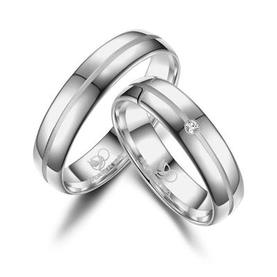 Partnerring MARRYA "Silber Ringe Trauringe Eheringe Partnerringe" Gr. 74, silber (herren ring, silber), Fingerringe, Dam