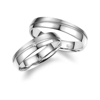 Partnerring MARRYA "Silber Ringe Trauringe Eheringe Partnerringe" Gr. 50, silber (herren ring, silber), Fingerringe, Dam