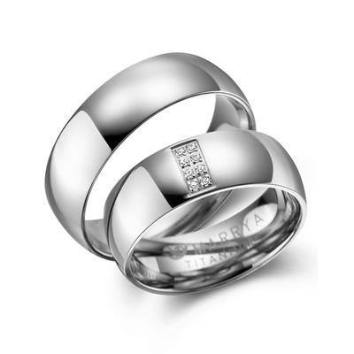 Partnerring MARRYA "Titan Ringe Trauringe Eheringe Partnerringe" Gr. 68, silber (herren ring, silber), Fingerringe, Dame