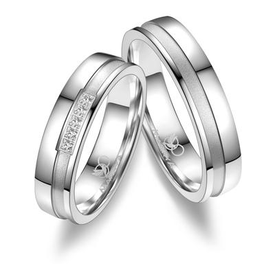 Partnerring MARRYA "Silber Ringe Trauringe Eheringe Partnerringe" Gr. 48, silber (damen ring, silber), Fingerringe, Dame