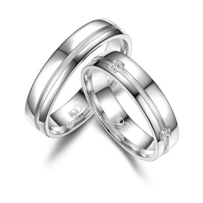 Partnerring MARRYA "Silber Ringe Trauringe Eheringe Partnerringe" Gr. 50, silber (damen ring, silber), Fingerringe, Dame