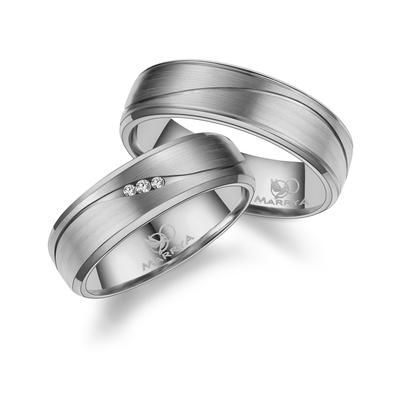 Partnerring MARRYA "Diamant Titan Ringe Trauringe Eheringe Partnerringe" Gr. 48, silber (herren ring, silber), Fingerrin