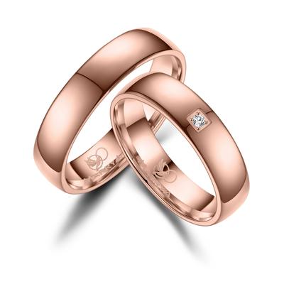 Partnerring MARRYA "Titan Ringe Trauringe Eheringe Partnerringe" Gr. 76, rosa (herren ring, rosé), Fingerringe, Damen, 7