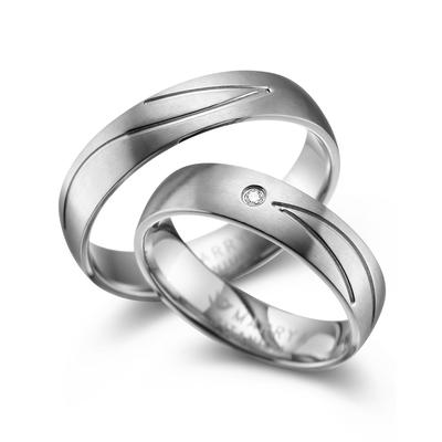 Partnerring MARRYA "Titan Ringe Trauringe Eheringe Partnerringe" Gr. 68, silber (damen ring, silber), Fingerringe, Damen