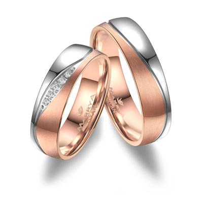 Partnerring MARRYA "Titan Ringe Trauringe Eheringe Partnerringe" Gr. 74, rosa (herren ring, silber, rosé), Fingerringe, 