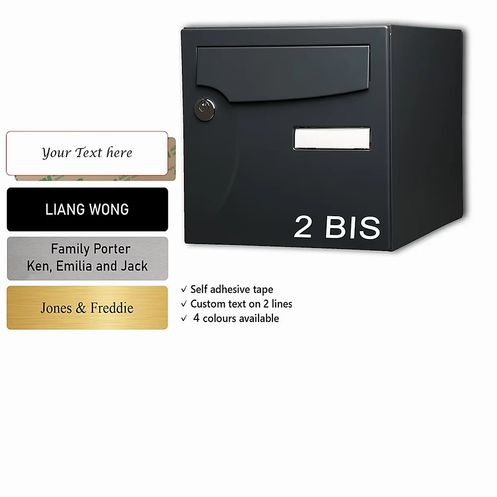 Distintivo adesivo con nome cartello per cassetta postale Testo personalizzato Dimensioni standard 7 * 2 cm Etichetta per cassetta postale incisa in acciaio inossidabile Etichetta professionale
