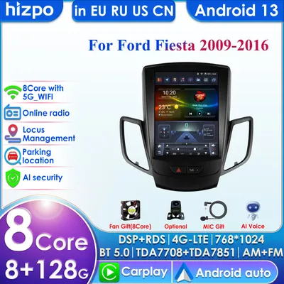 9.7 Android 14 GPS Screen for Ford Fiesta 2009 - 2017 Car GPS Navigation Stereo Head Unit Auto Radio Player Carplay WIFI
