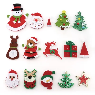 Fashion Christmas Snowflake Tree Hat Gift Star Patchse Diy Craft Accessory Handmade Applique Patch For Clothes Hat Felt Applique