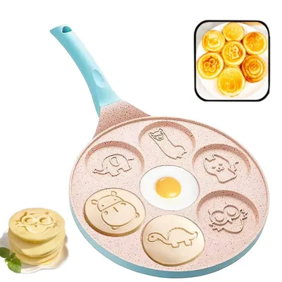 7 Cup Dinosaur Animals Waffle Maker Pancake Pancake Pan Nonstick Breakfast Griddle Mold Pan for Kids Egg Omelet Crepe Frying Pan