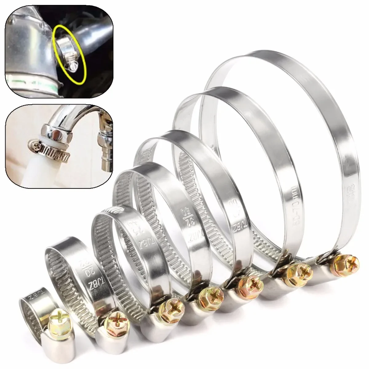 5 Pezzi Morsetti per Tubi Originali Jubilee in Acciaio Inossidabile, Clip per Tubi Carburante, Morsetti a Vite, Clip per Tubi Durevoli Anti-ossidazione