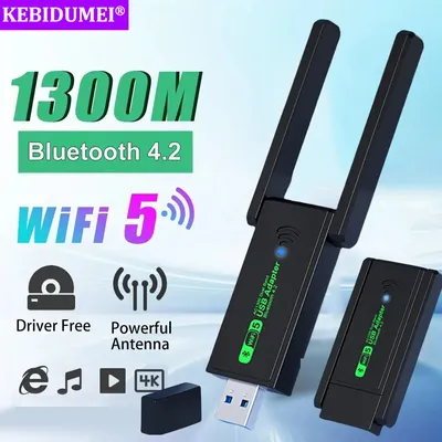 1300Mbps USB 3.0 WiFi Adapter Network Card 2.4G 5Ghz Wi-Fi Dongle Bluetooth 4.2 Wireless Receiver