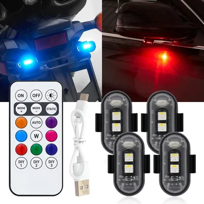 Telecomando senza fili luce stroboscopica LED auto moto 8 colori spia di avvertimento aereo