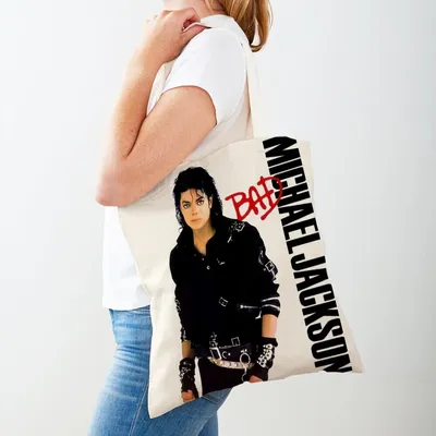 Michael Jackson Shopping Bag Double Print Shopper Supermarket Bags Design Women Handbag Eco Portable
