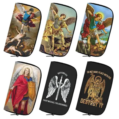 Saint Michael The Archangel Wallet St Michael Destroy The Devil Coin Money Bag Catholic Christian