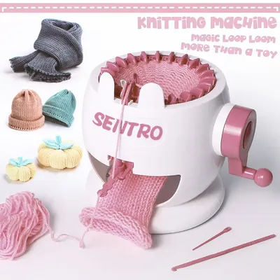 DIY Small Knitting Machine 22 Needles Small White Rabbit Wool Knitting Machine Wool Knitting Toys for Children