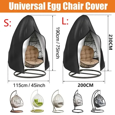 Patio Egg Chair Covers with Zipper Durable Waterproof Large Wicker Egg Swing Chair Covers Outdoor Weather Resisatant