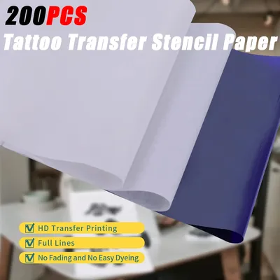 200/100/50/30/15PCS YILONG Tattoo Transfer Stencil Paper Tattoo Thermal Transfer Paper -3 Layered 8.2"x 11.9" A4 Size