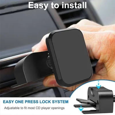 Magnetic CD Phone Car Mount for Car CD Player, CD Slot Car Phone Mount Holder with Built-in 6 Strong Magnets for iPhone Samsung