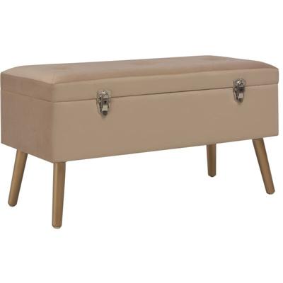 Bank mit Stauraum 80 cm Beige Samt Vidaxl