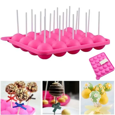 20 Holes Silicone Cake Pop Mold Lollipop Maker Baking Cake Mould Candy Chocolate Bar Mold Kitchen