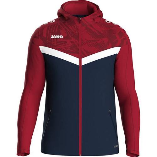 JAKO Herren Kapuzensweat Kapuzenjacke Iconic, Größe 4XL in marine/chili rot