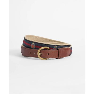Brooks Brothers Men's Ribbon Overlay Crest Belt | Size 32