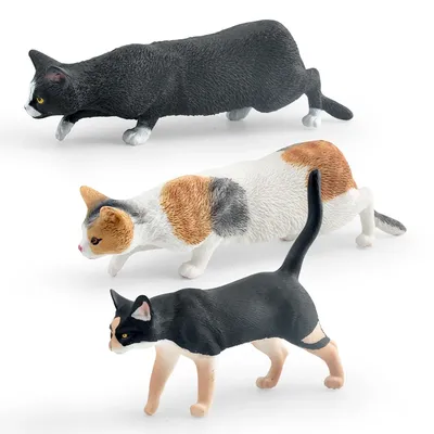 Simulation Haustier Katze Tiermodell Drei Felinae Katze schwarz ländliche Katze Dekoration Ornament Image