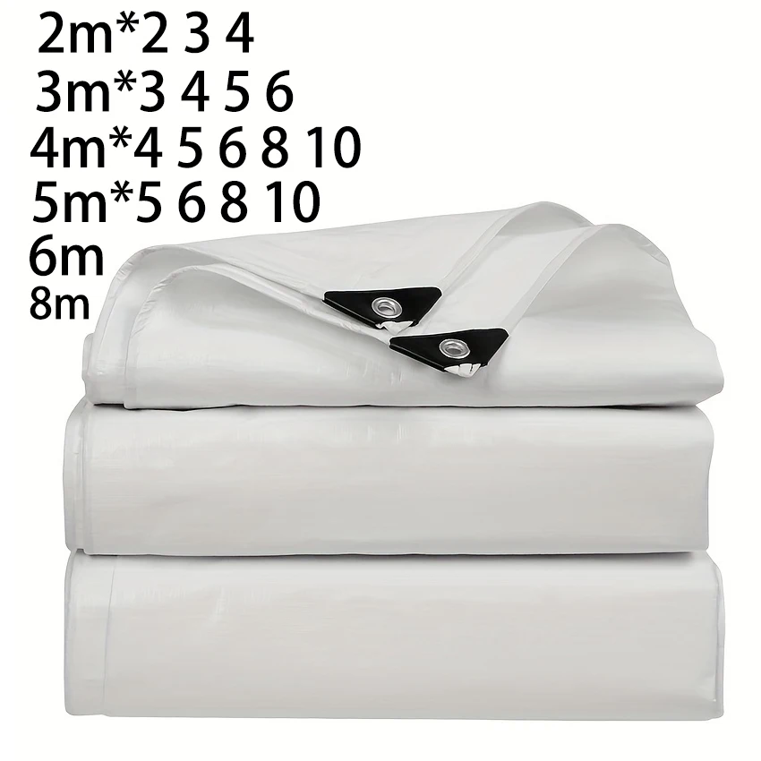 Große Plane, weiß, 3 x 5, 6 8 m x 8, 10, 12, 3, 4 x 4, 5 m, Sonnenschutz-Markise für den Außenbereich, wasserdichte Plane, UV-blockierendes Zelt, Camp-Regenbezug, Baldachin