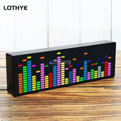 LED Musik Spektrum Display RGB Licht Bunte Spektrum Pickup Atmosphäre Lampe Elektronische Uhr Sprachsteuerung Ebene Anzeige USB Image