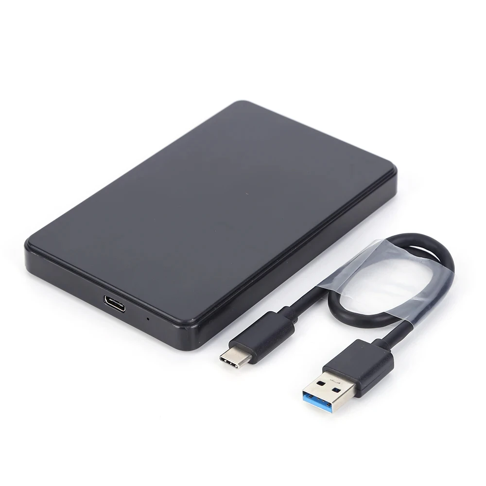 2,5-Zoll-SATA-auf-USB-3.0-2.0-Festplattengehäuse, mobiles Festplattengehäuse für SSD, externes Speicher-Festplattengehäuse mit USB-3.1-/USB-3.0-/2.0-Kabel, ABS Image