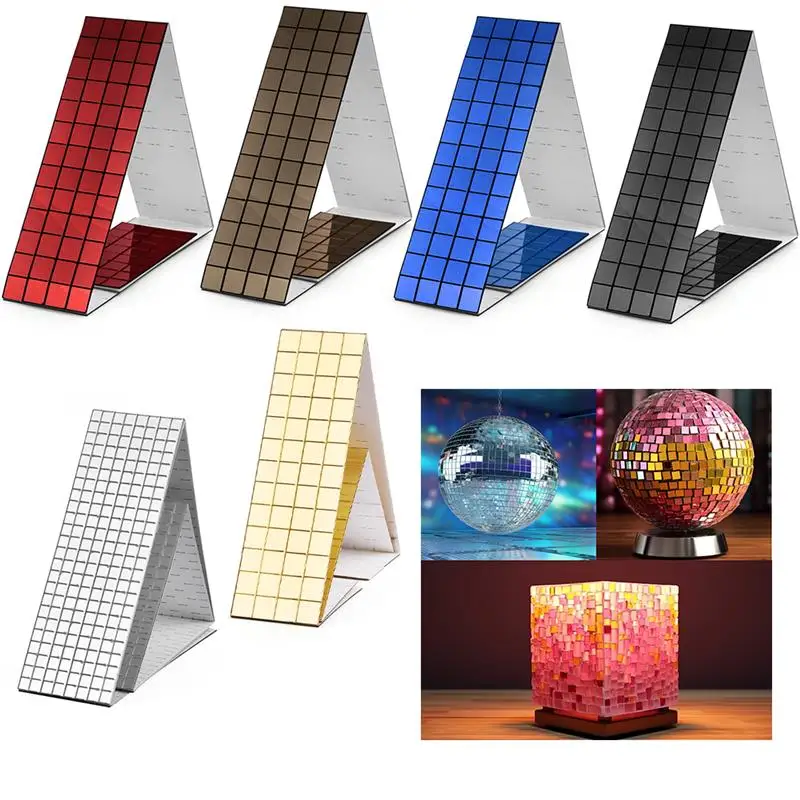 3D selbstklebende echte Glas Handwerk Mini quadratische Spiegel Mosaik Fliesen Aufkleber Badezimmer DIY handgemachte Handwerk Home Dekoration machen