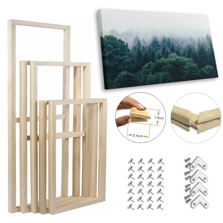40x60 50x70 60x90 60x120 DIY Holzrahmen Kit für Leinwand Ölgemälde Rahmen Holzrahmen für Diamant malerei Wand kunst Rahmen Image