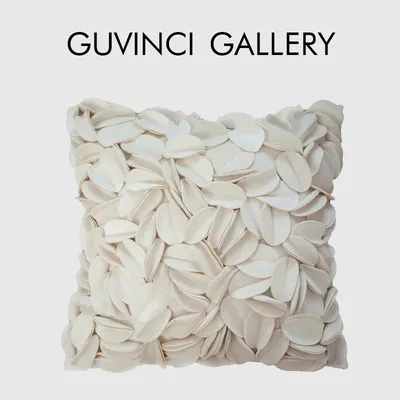 Guvinci Französisch romantische einfarbige Blüten blätter Spleißen Kissen bezug handgemachte Kunst Kissen bezug 45x45cm für Hochzeits dekorationen Image