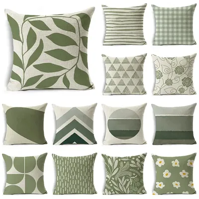Grün Muster Dekorative Kissen Abdeckung Floral Kissen Fall für Auto Sofa Decor Kissen Hause Kissen Image