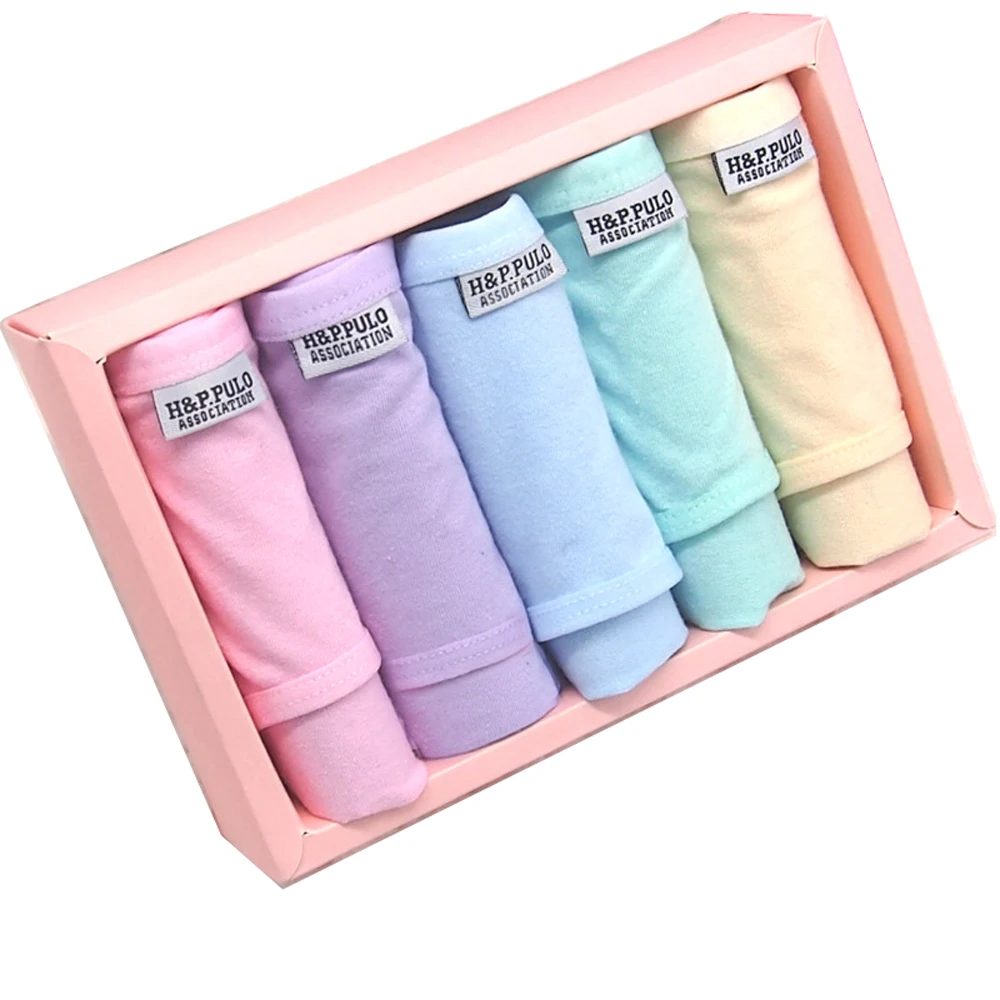 5Pcs frauen Baumwolle Höschen Weibliche Baumwolle Slip frauen Candy Farbe Einfarbig Damen Briefs Nahtlose Einfache frauen unterwäsche Image