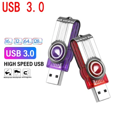 JASTER USB-Flash-Laufwerk 3.0 farbiger Kunststoff-Stick mit Schlüsselanhänger, drehbarer Image