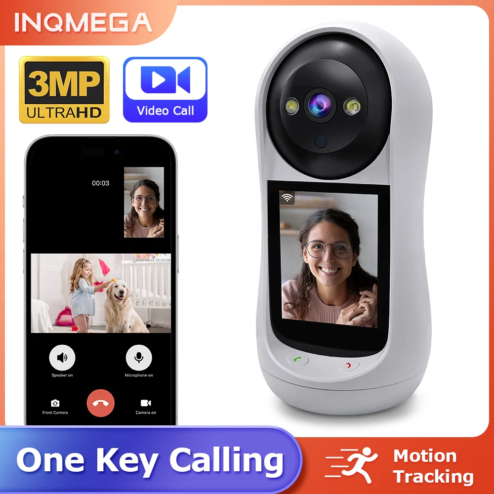 3mp wifi Kamera icsee Indoor drahtlose IP-Überwachungs kamera mit Bildschirm automatische Verfolgung Sicherheit Baby phone Image