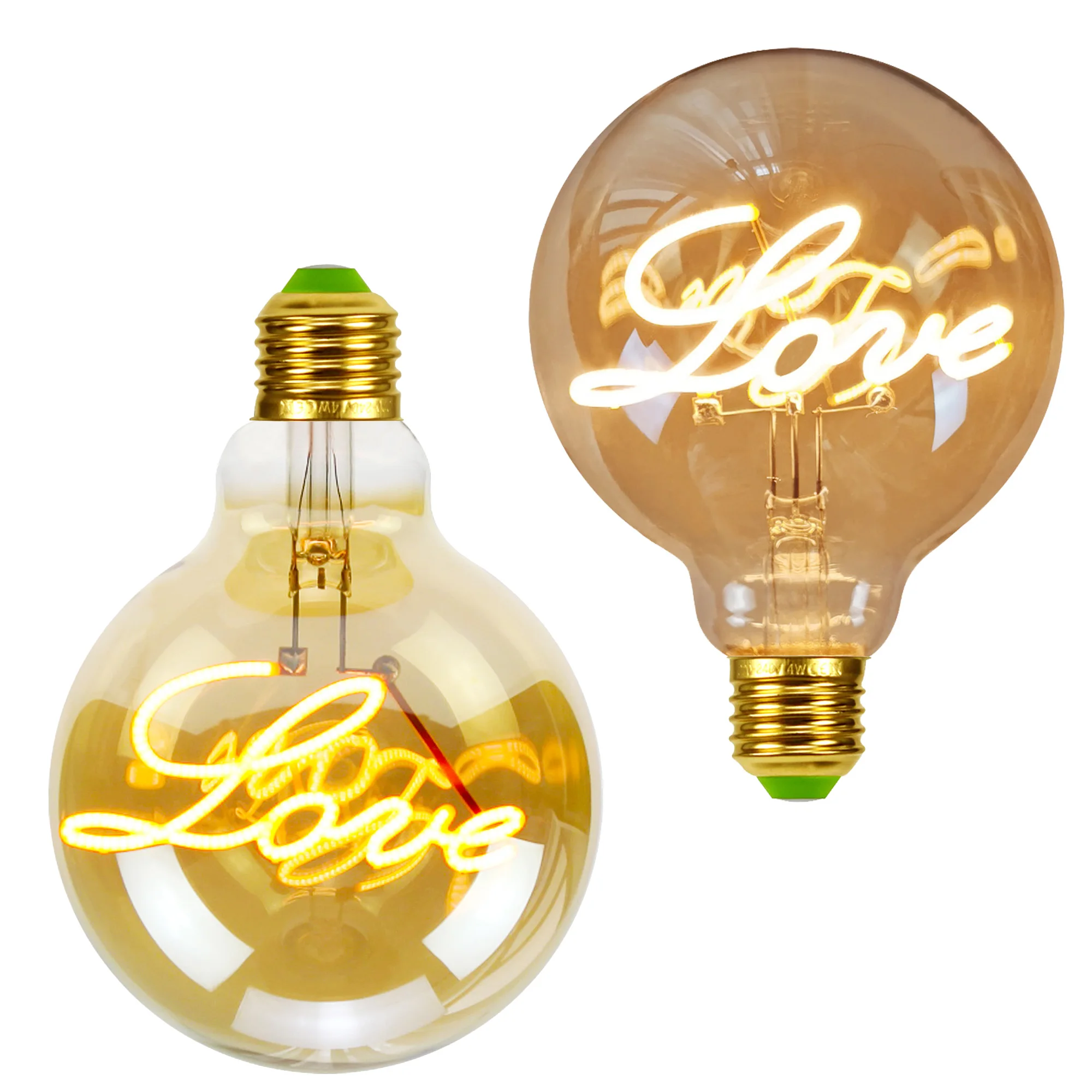 Retro Edison Glühbirne dimmbar E27 220V 110V 4W G95 Liebesbrief Licht Home Decor LED Glühlampe Image