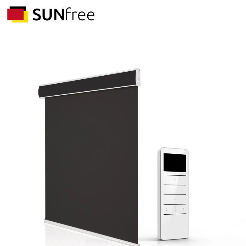 Individuelle Motorisierte Rollos mit staub abdeckung tageslicht und blackout stoff wiederaufladbare lithium-batterie und fernbedienung Image