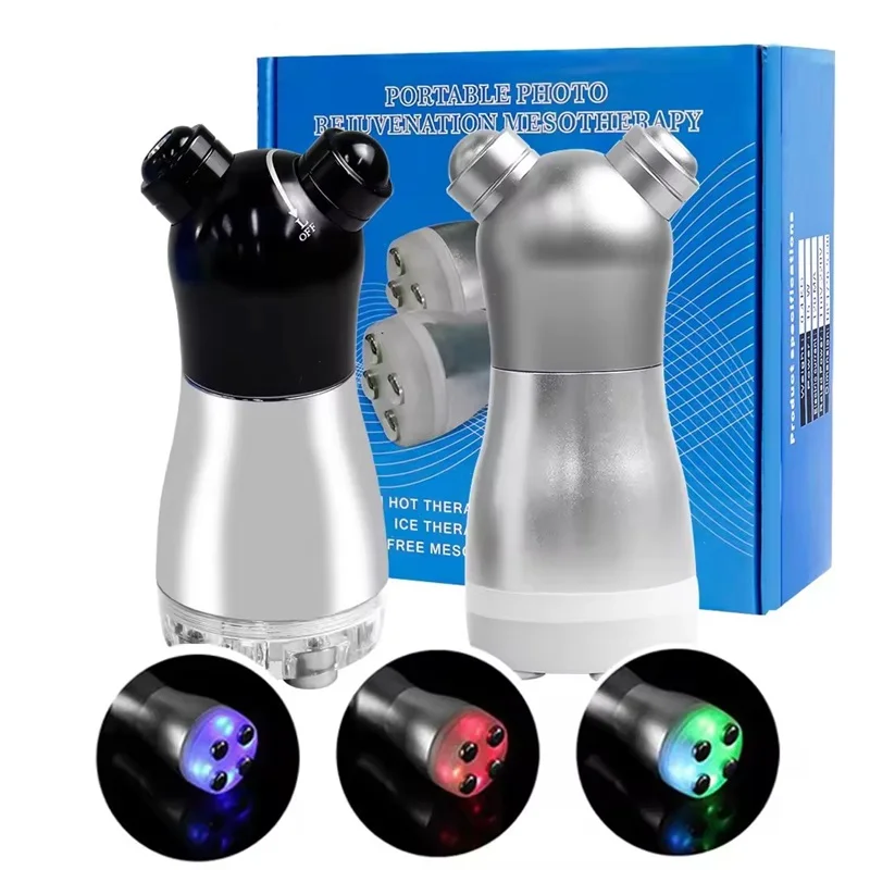 LED Photon Facial Nadelfreie Maschine Mesotherapie Elektroporator Vibrierendes Gesichtsmassagegerät Hautverjüngung Lifting Image