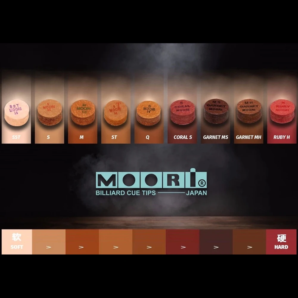 Moori Tipps IV 14mm Jewel Serie Japan 8 layered Schweinsleder Leder Spitze Karambol Pool Billard Queue Tipps Billard zubehör Image