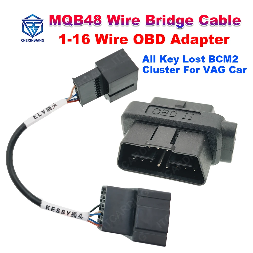 MQB Smart Kurzschluss Draht MQB48 OBD Brücke BCM2 Cluster Stromkabel Für V-W SKODA SEAT Für Audi Alle Schlüssel verloren OBD2 Adapter Image