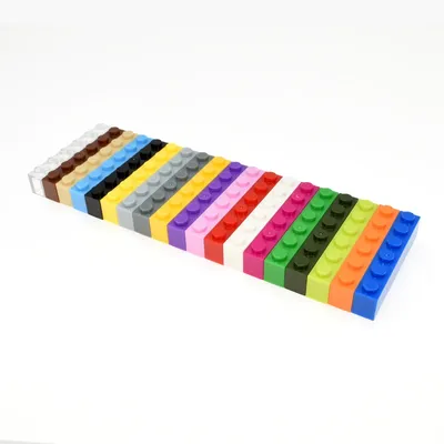 Regenbogen Schwein MOC Partikel 3009 Ziegel 1x6 Bausteine Teile DIY Kompatibel Baut Ziegel Groß Image