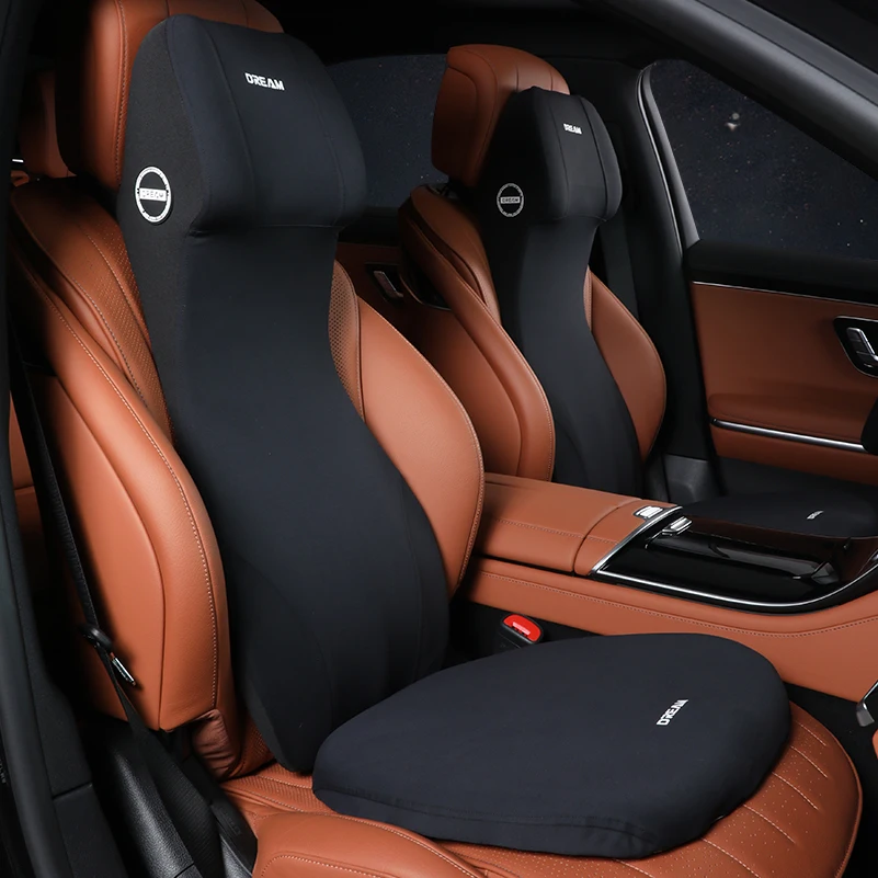 Auto Integrierte Kopfstütze Lordosenstütze Nackenkissen Kissen Universal Memory Foam Rückenstütze Auto Fahrzeug Liefert Zubehör Image