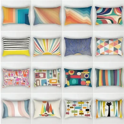 Persönlichkeit gemalt abstrakte geometrische doppelseitige Druck Taille Kissen Wohnzimmer Sofa Büro Schlafzimmer Kissen Image
