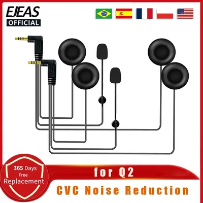 Ejeas 3,5mm jack hifi cvc geräusch unterdrückung mikrofon headset für v6 serie q2 q7 v4 plus motorrad bluetooth helm intercom Image